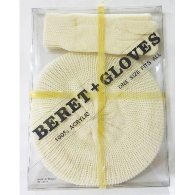 womens Beret gloves vintage acrylic one  retro cream  eb-68818699